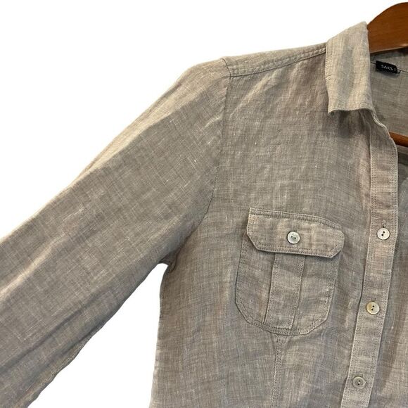 3 for $30! Saks fifth avenue grey button down shirt - Picture 8 of 9